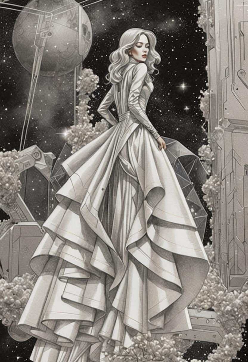 Fashion Illustration: Mother and Baby in Space