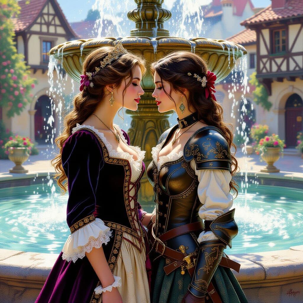 Fantasy Kiss in Renaissance Style