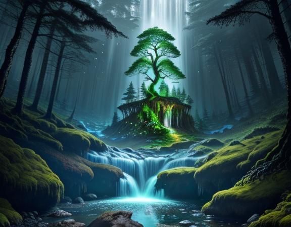 Enchanted Forest with Five Elements: Fantasy Landscape