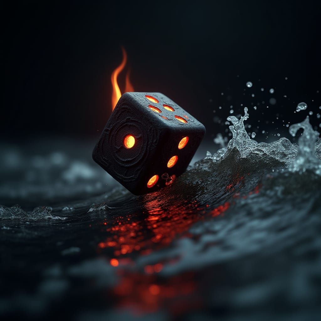 Midnight Wave Swallows Burning Dice