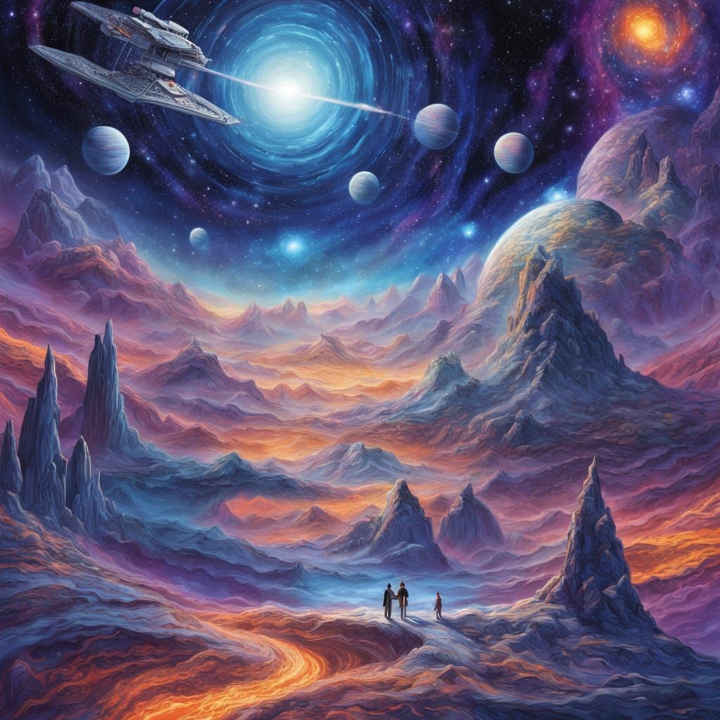 Holographic Star Wars Scene with Cosmic Dust