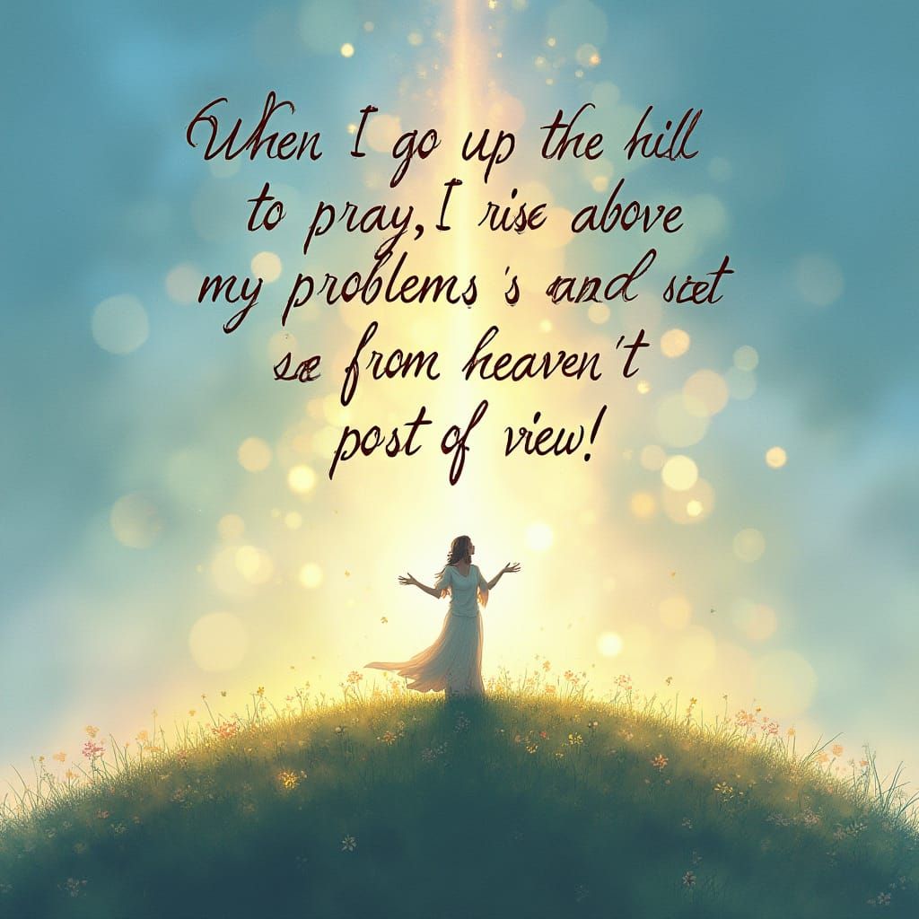 Spiritual Ascent in Whimsical Landscapes