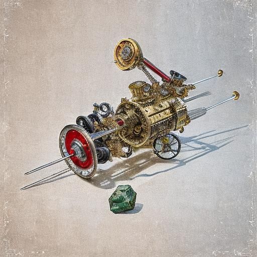 Surrealistic Mechanical Device in Photorealistic CGI