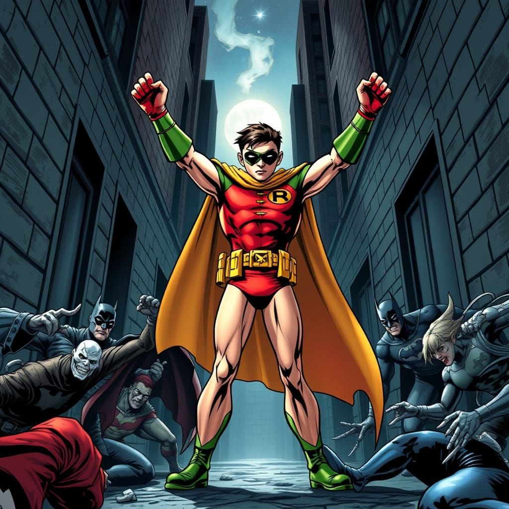 Robin Triumphant: Dynamic Comic Book Victory