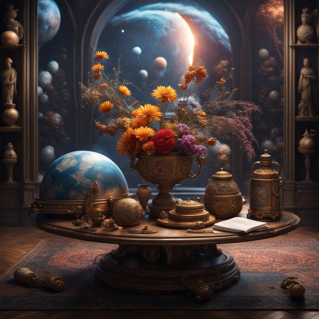 Fantastical Still Life of Cosmic Treasures