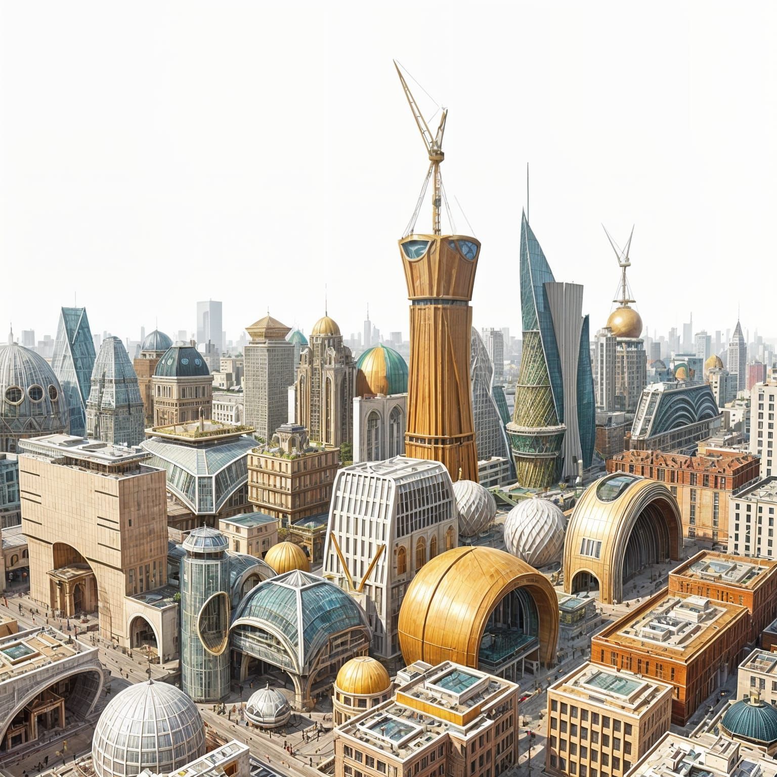 Futuristic Metropolis in Avant-Garde Architectural Style