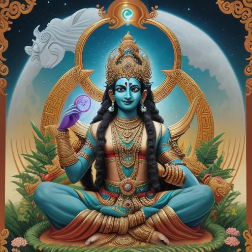 Vishnu is the preserver or sustainer of life. He represents the principles of or...