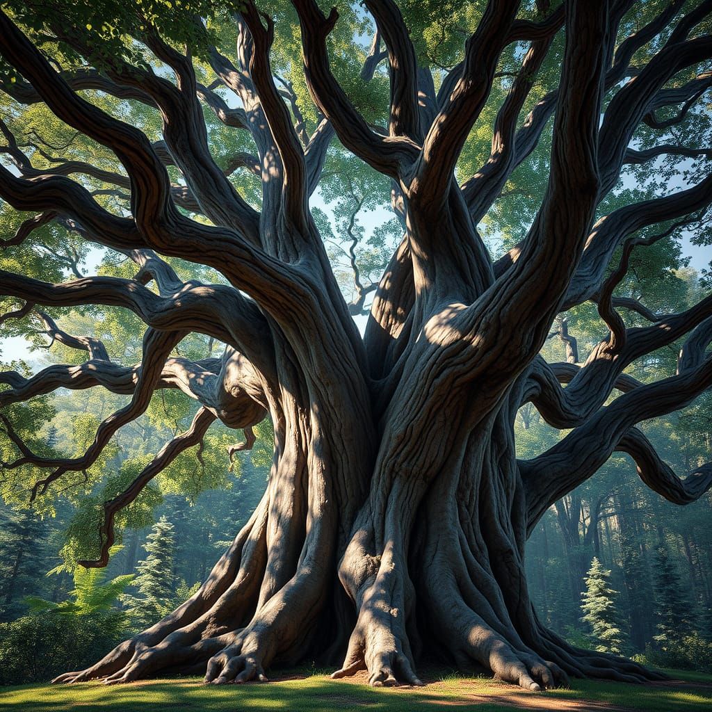 Ancient Tree of Wisdom in Whimsical Candy Style