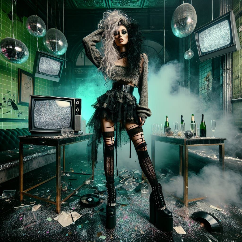 Edgy Fashion in Abandoned Mansion After Party