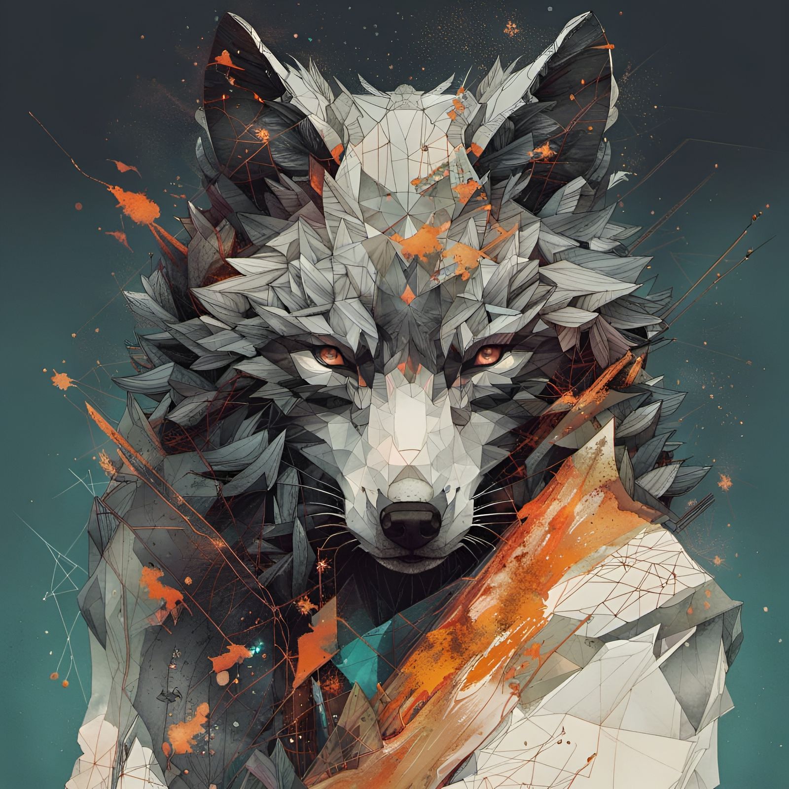 Anthropomorphic Wolf Wizard Portrait in Digital Painting Sty...