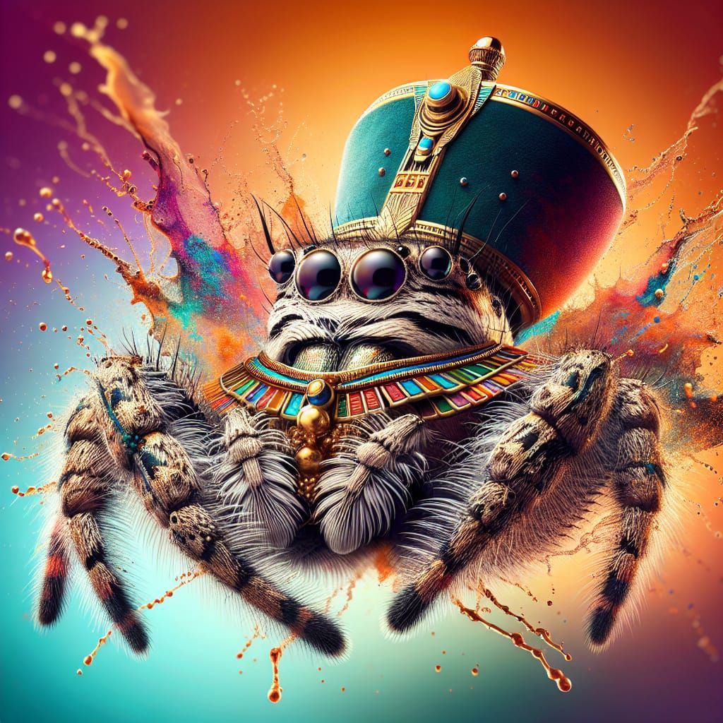 Jumping Spider as Egyptian God Splash Art