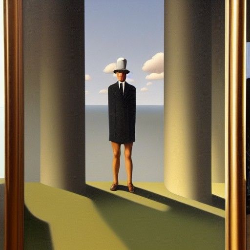 Magritte-Inspired Surrealist Oil Painting