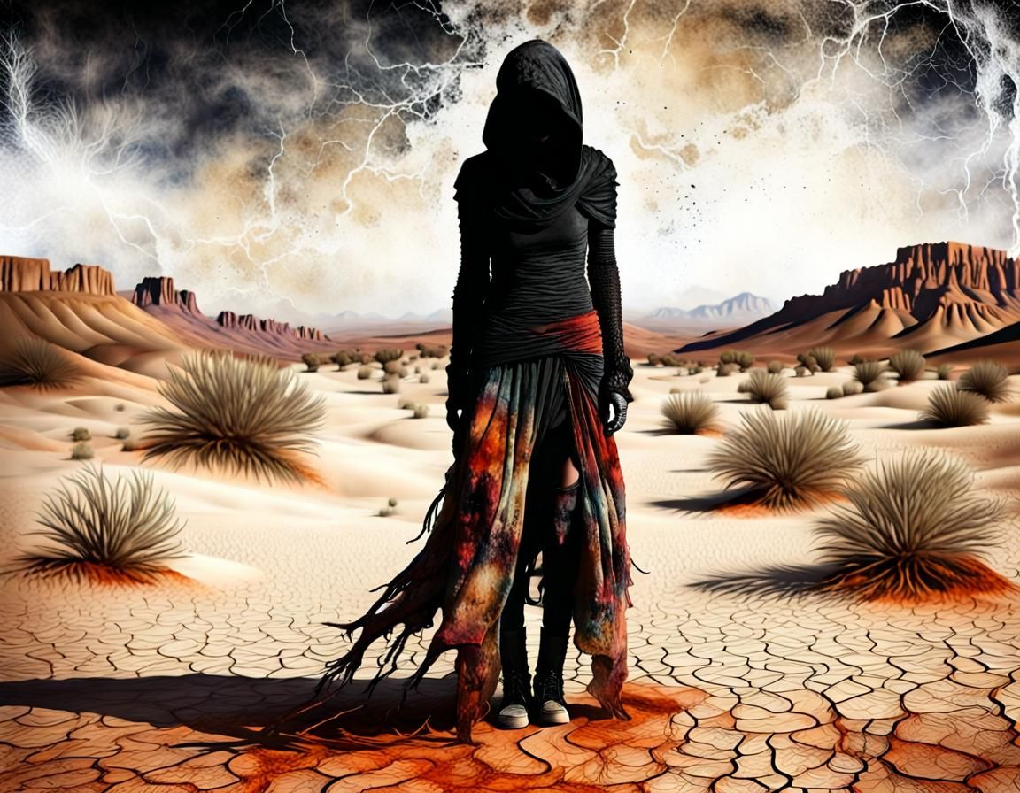 Tormented Wraith in Desert Drought: Grunge Style