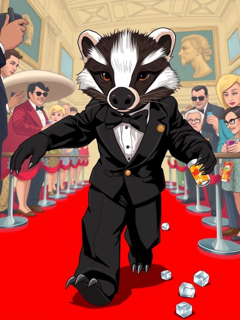 Sassy Honey Badger Steals the Red Carpet Show in Cyberpunk S...