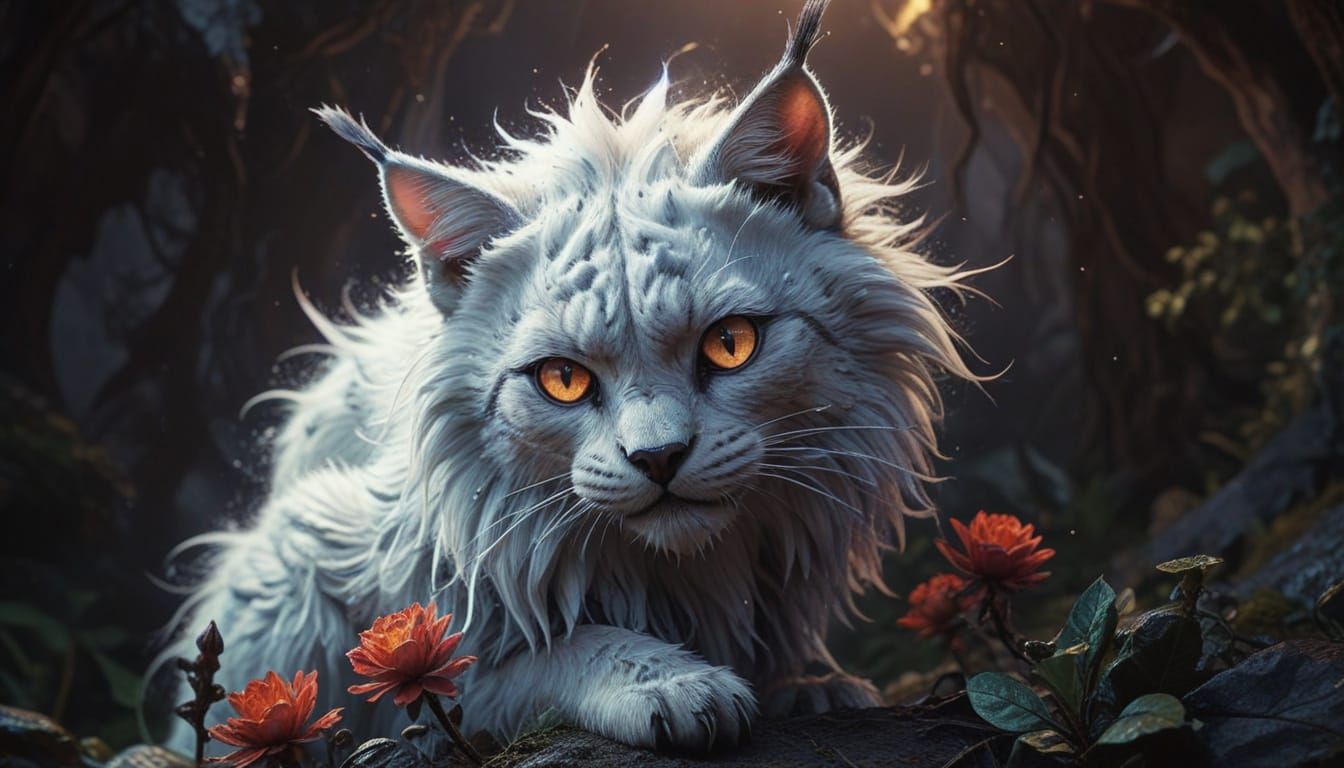 Eldritch Wendigo Lynx: Dark Fantasy Masterpiece in Realistic...