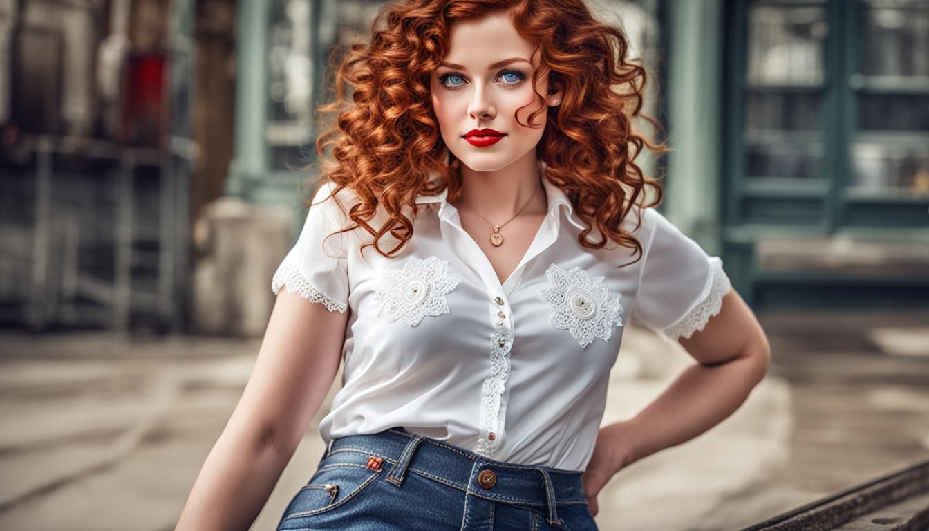 Stunning Portrait of a Curvy Freckled Beauty