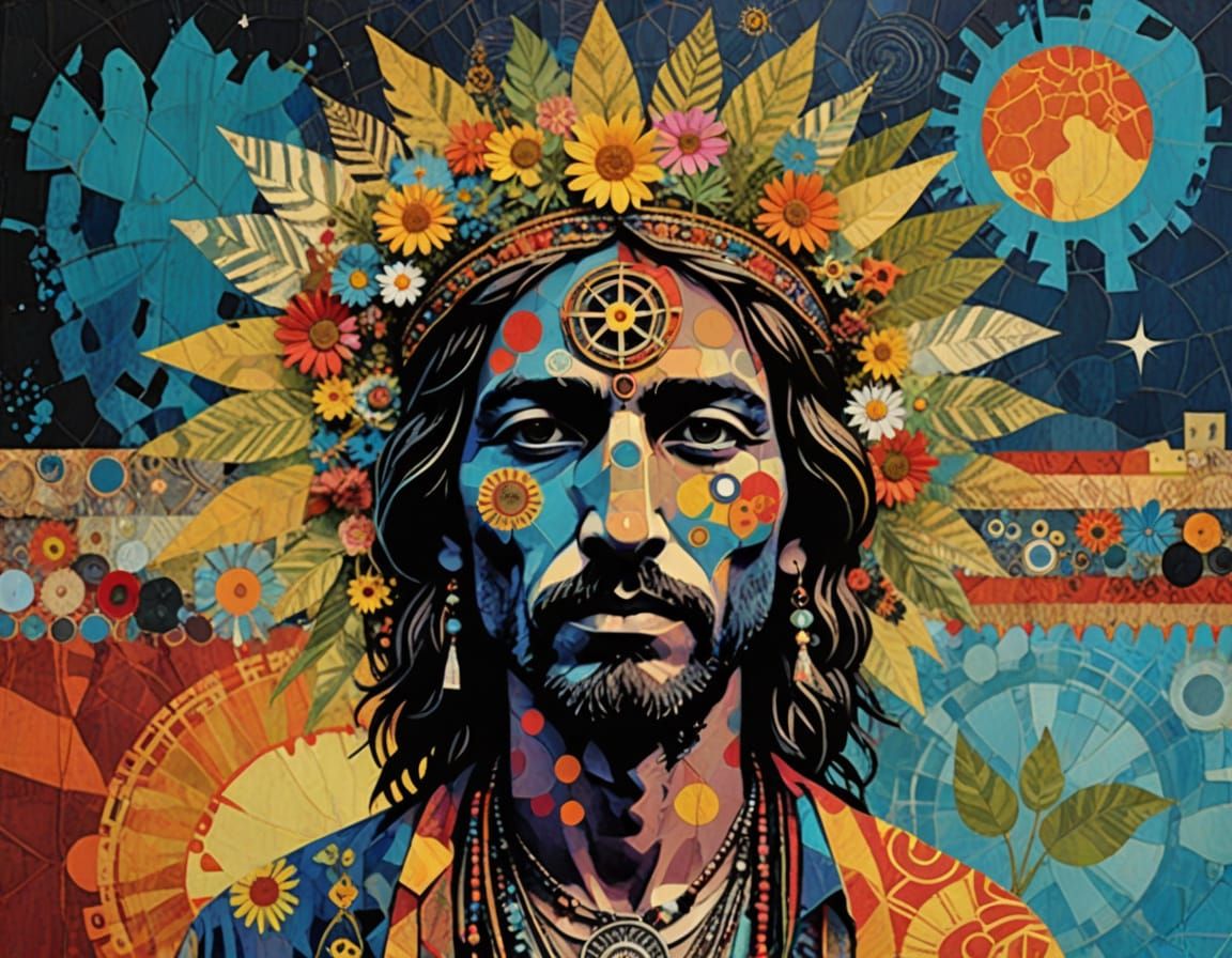 Peaceful Hippie Artwork Celebrates Consciousness