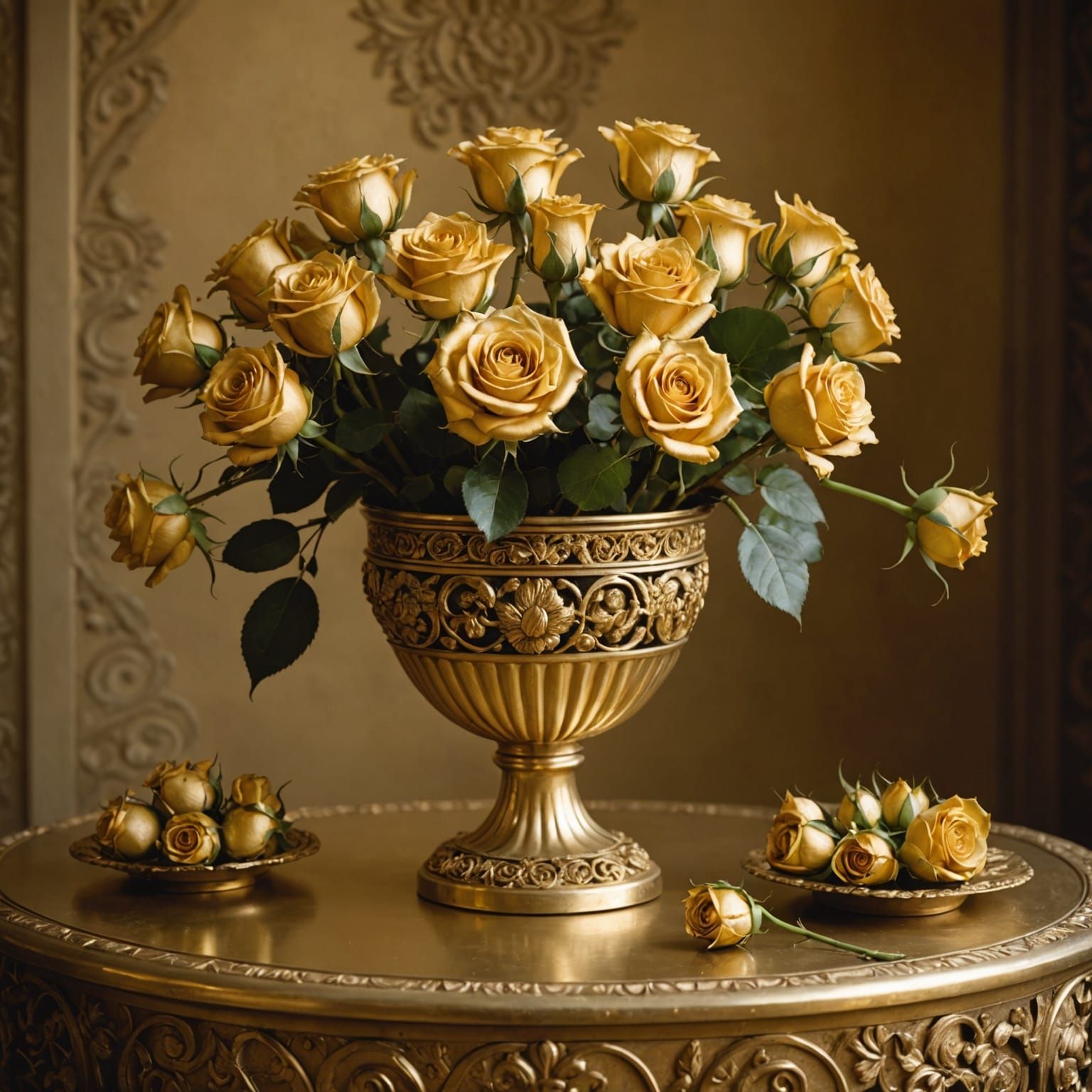 Golden Roses Still Life