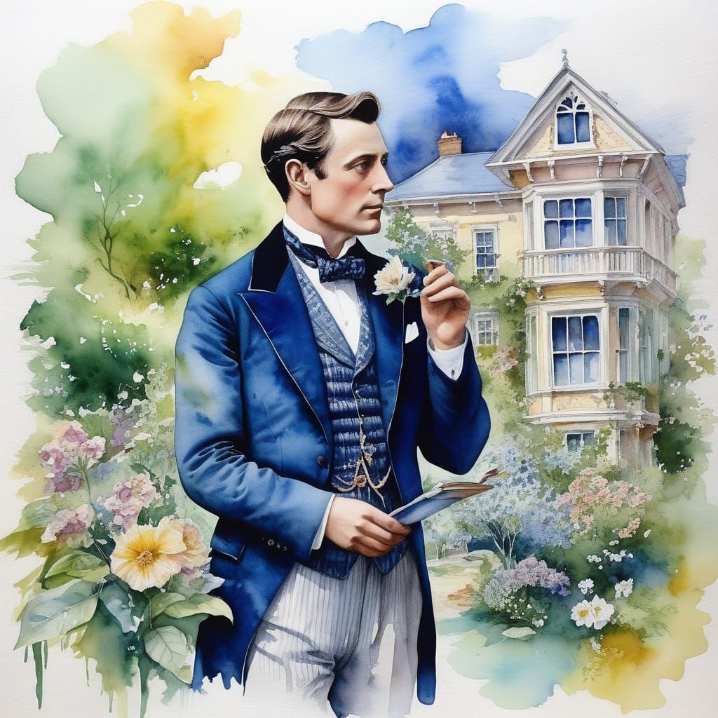 Surreal Metaphysical Masterpiece in Vibrant Watercolor