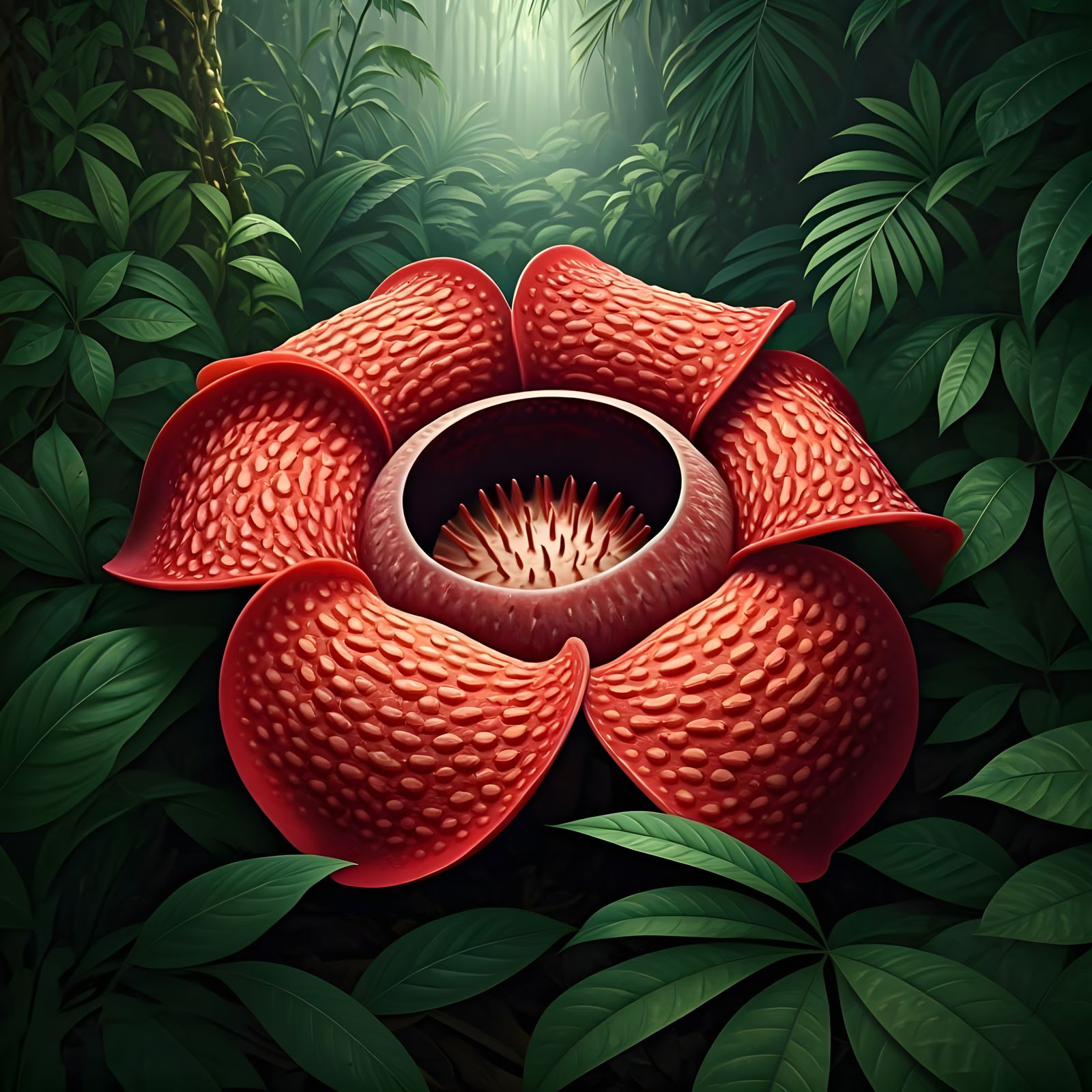 Rafflesia Flower in Jungle Setting