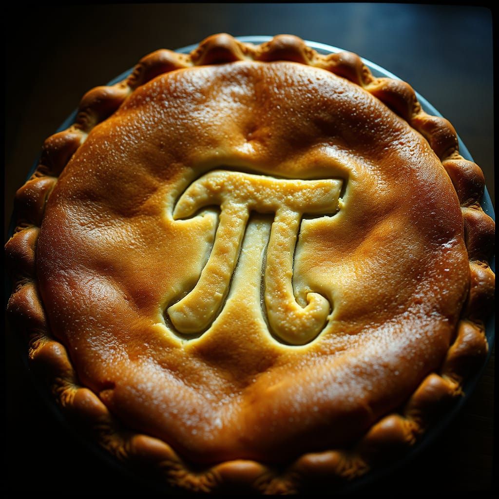 Epic Pie Masterpiece with Pi Symbol Cinematic Film Still
