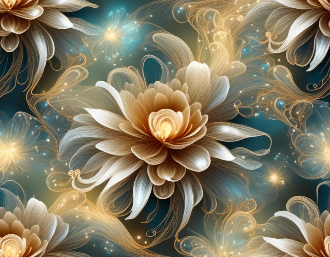 Ethereal fantasy flower bloom from a magical land. Dazzling ...