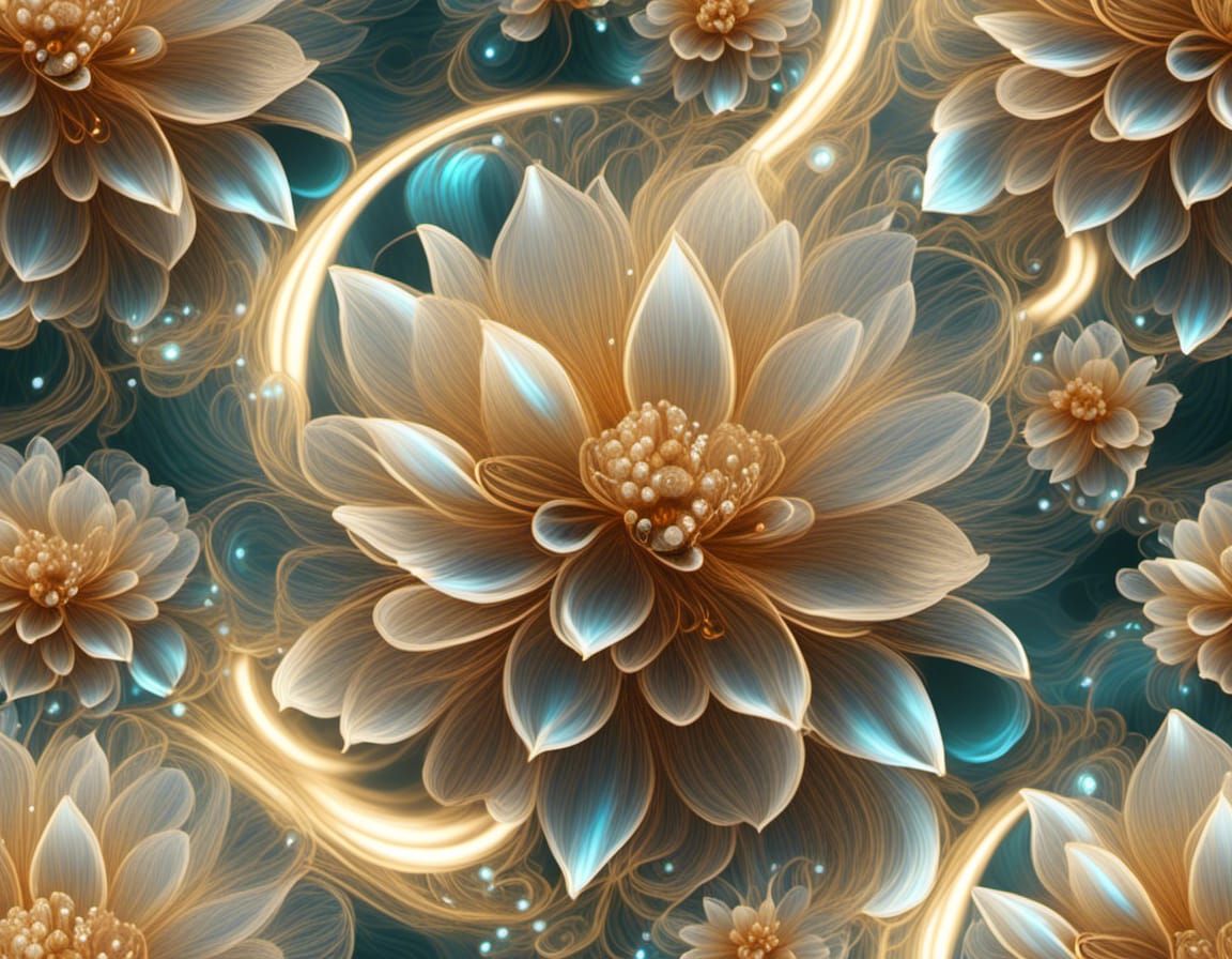 Ethereal fantasy flower bloom from a magical land. Dazzling ...