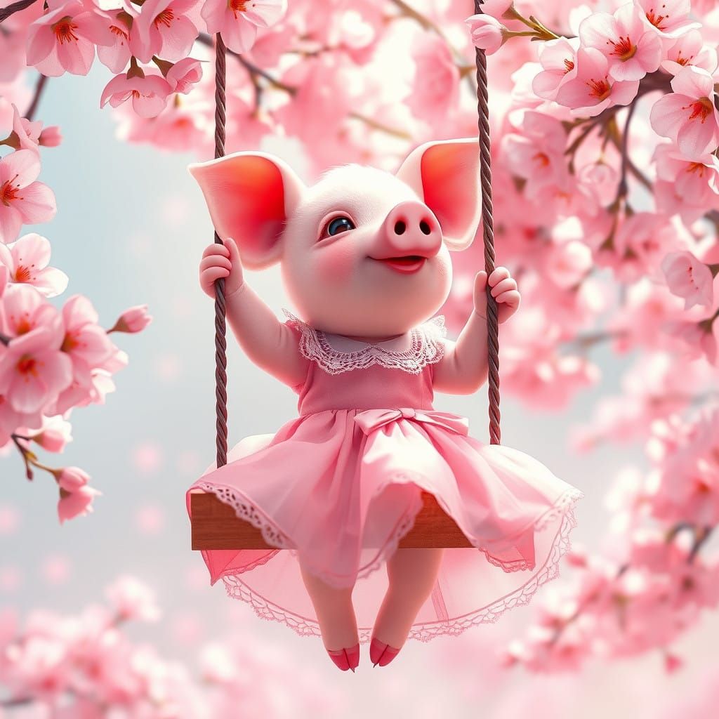 Dreamy Piglet in Pastel Wonderland