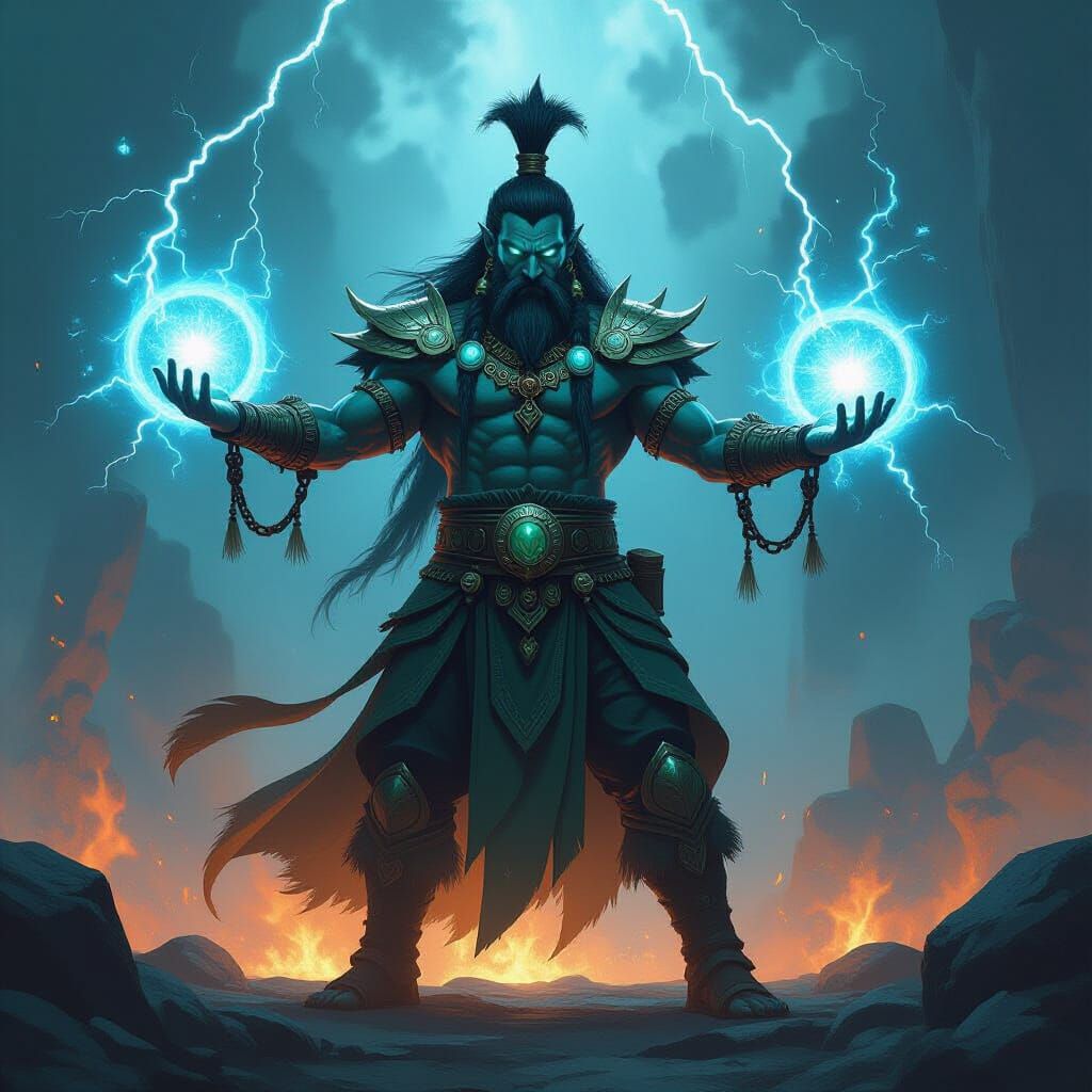 Shaman in Epic Raid Battle: Fantasy Art