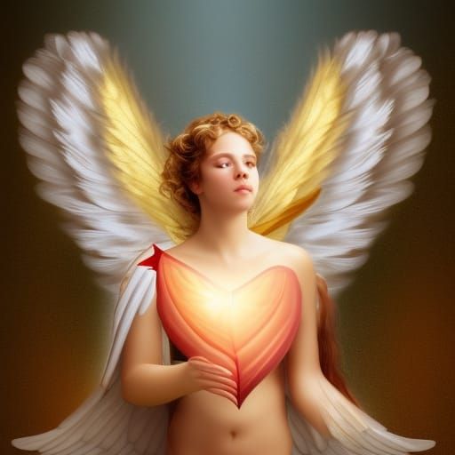 Cupid's Arrow: A Romantic Angel in Golden Light