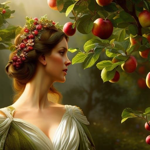 Enchanted Apple Orchard in Tasmania: Artstation Painting