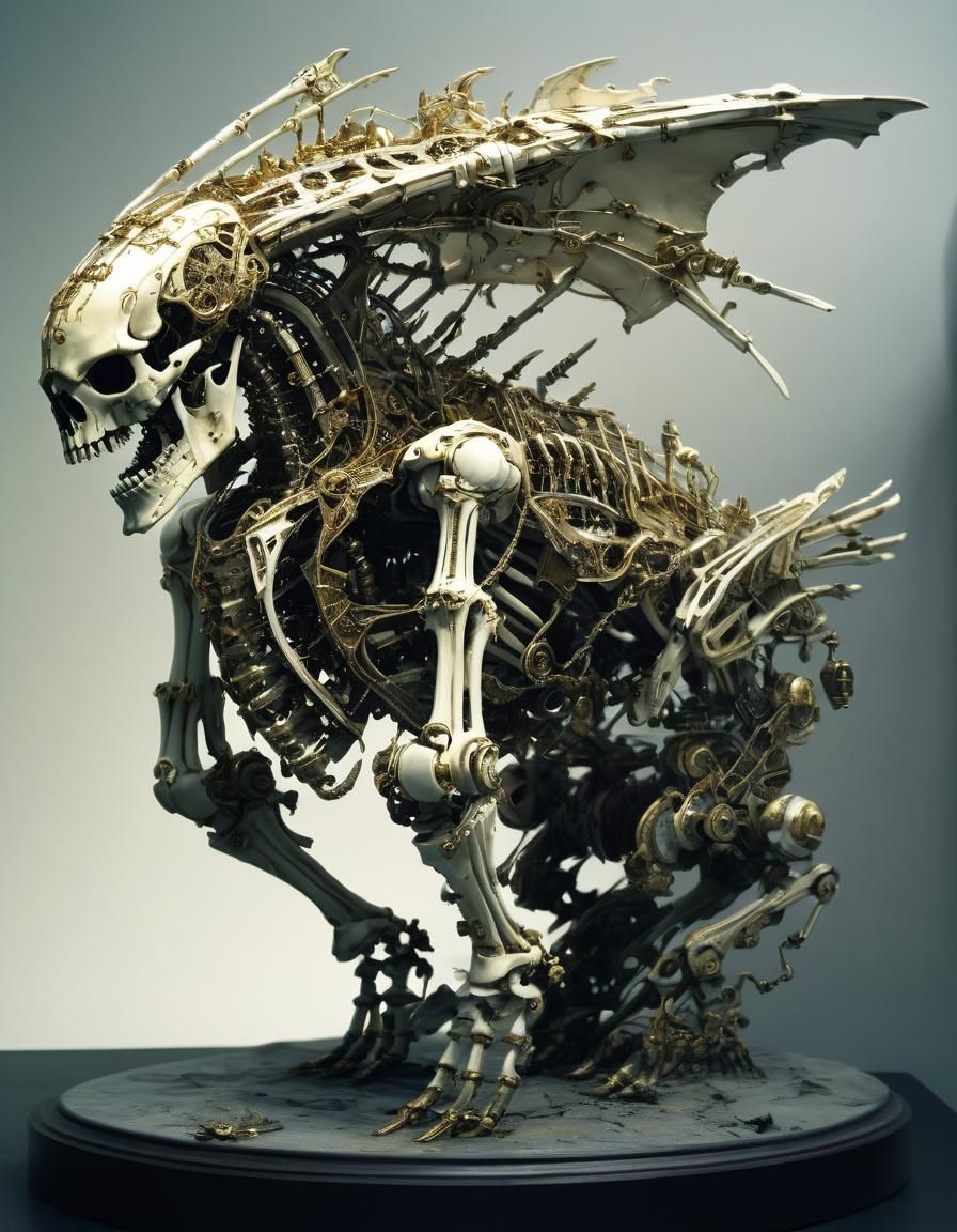 Whale Skeleton: Hyperdetailed Horror Art