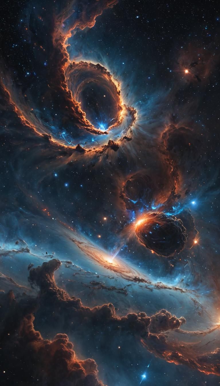 Galactic Collision: A Cosmic Matte Painting