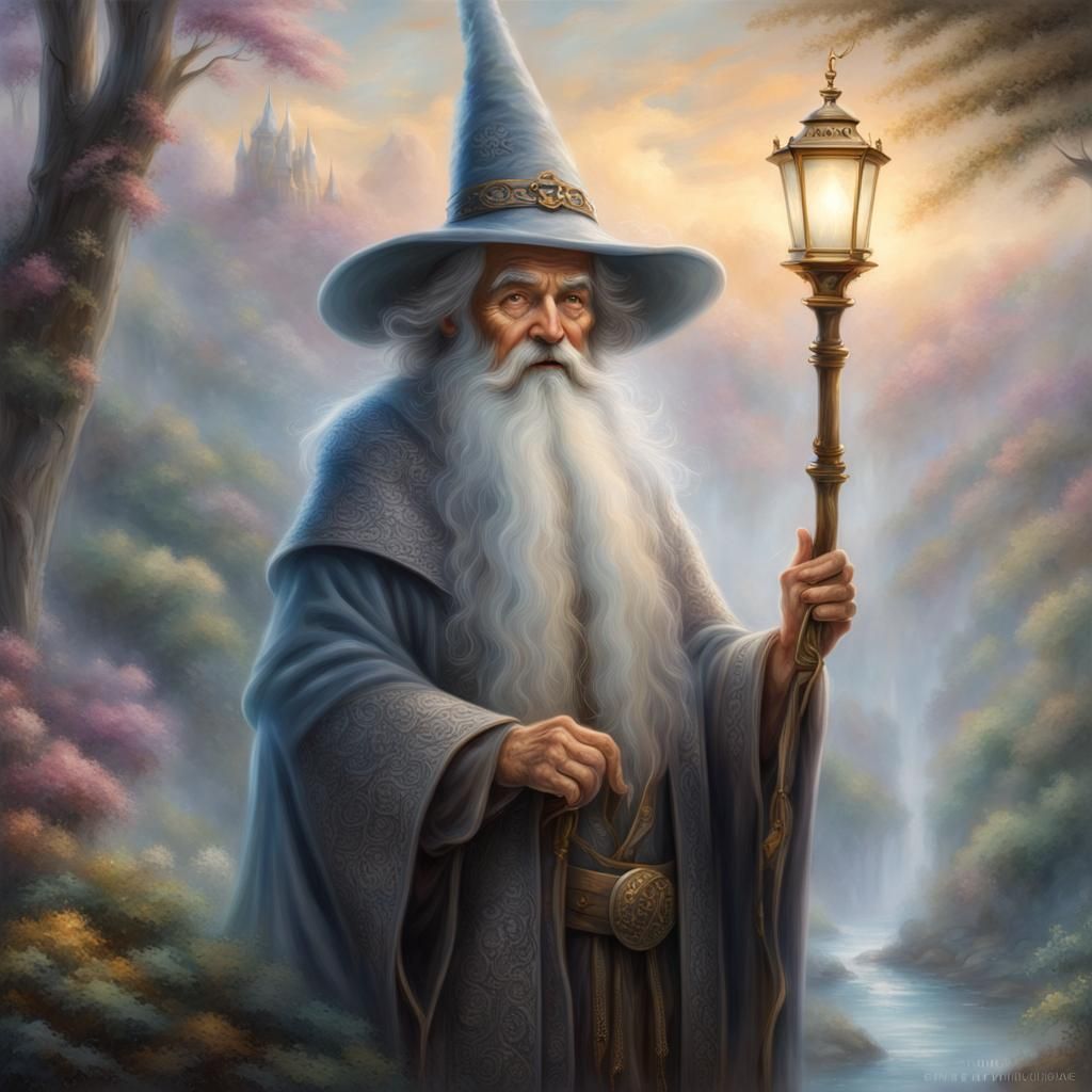 Ethereal Fantasy Wizard with Long Beard