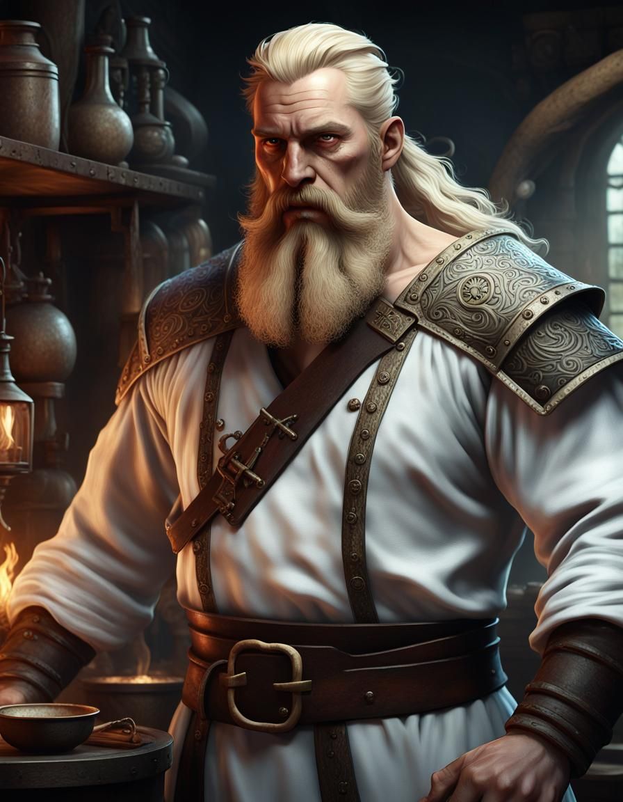 Viking Chef Alchemist in Dark Fantasy Style