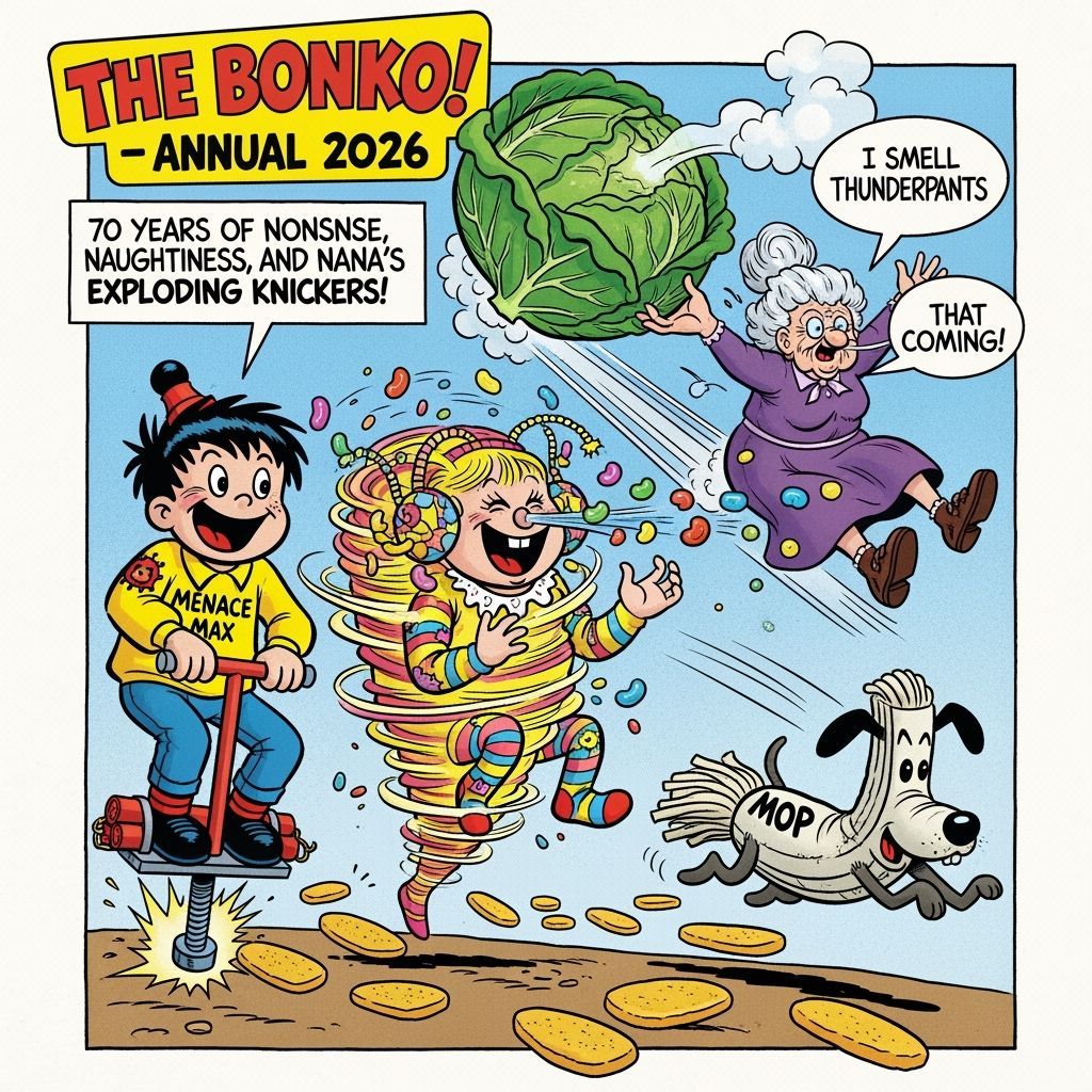 Retro Comic Book Cover: Menace Max and Granny Thunderpants