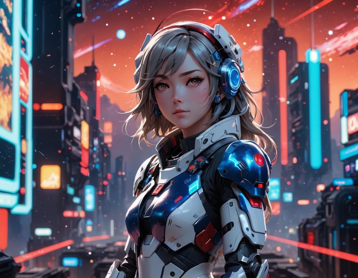 Nintendo Switch Girl in Space: Anime Concept Art