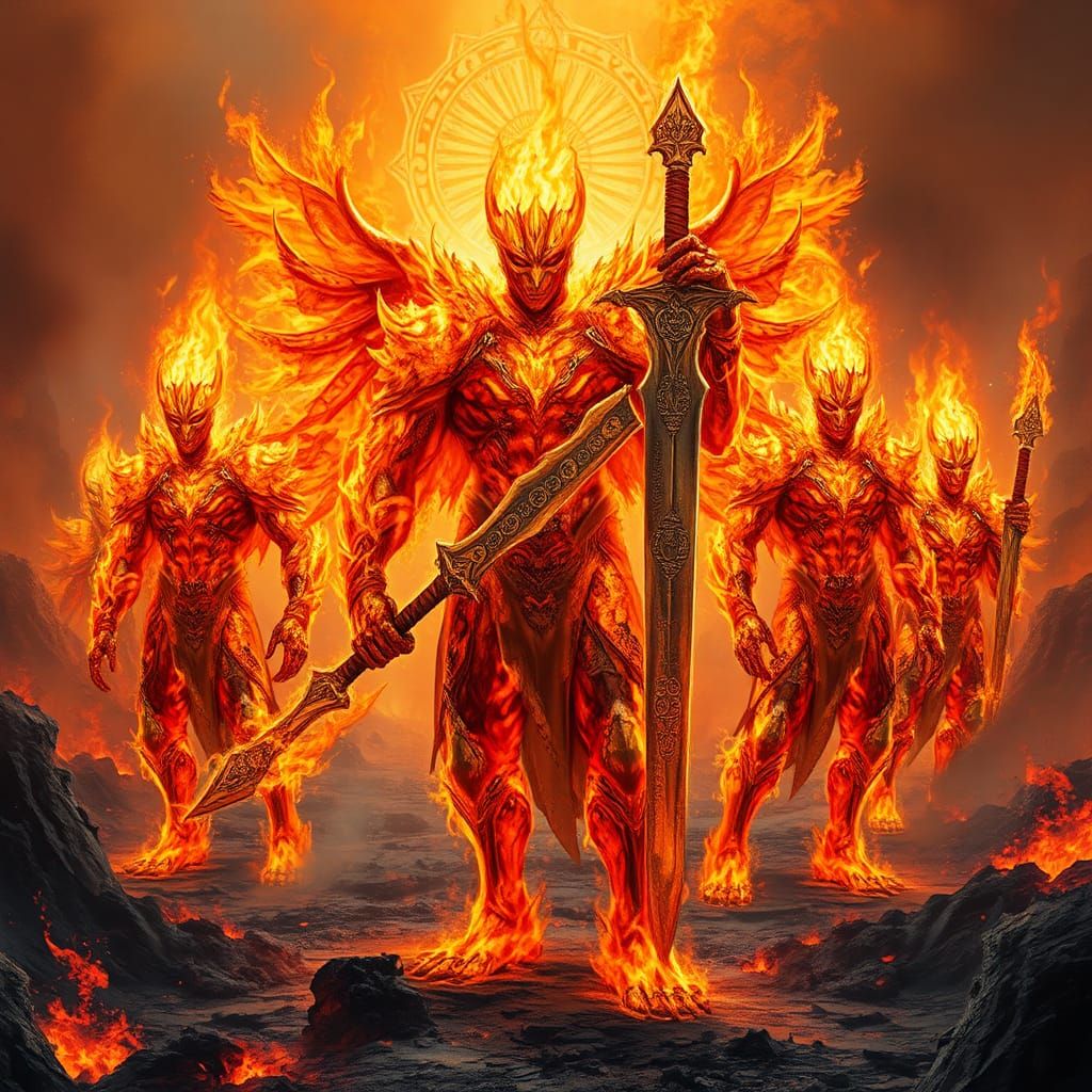 Fiery Warrior: A Blazing Fire Elemental