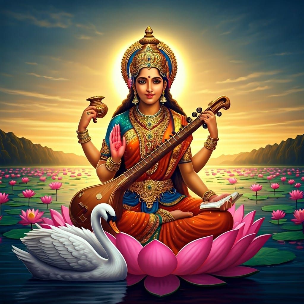 Hindu mythology, godin Sarasvati