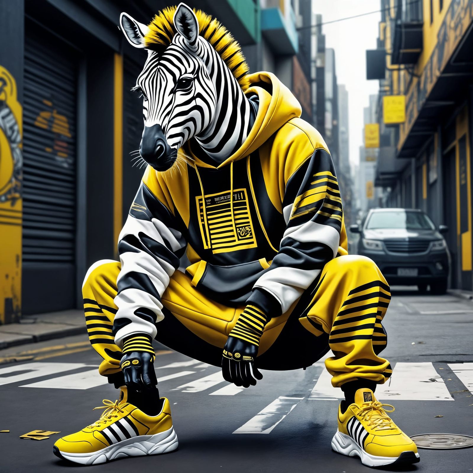 Anthropomorphic Hipster Zebra
