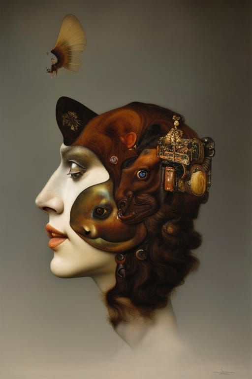 Surreal Horse-Faced Loach: Dystopian Dreamscape