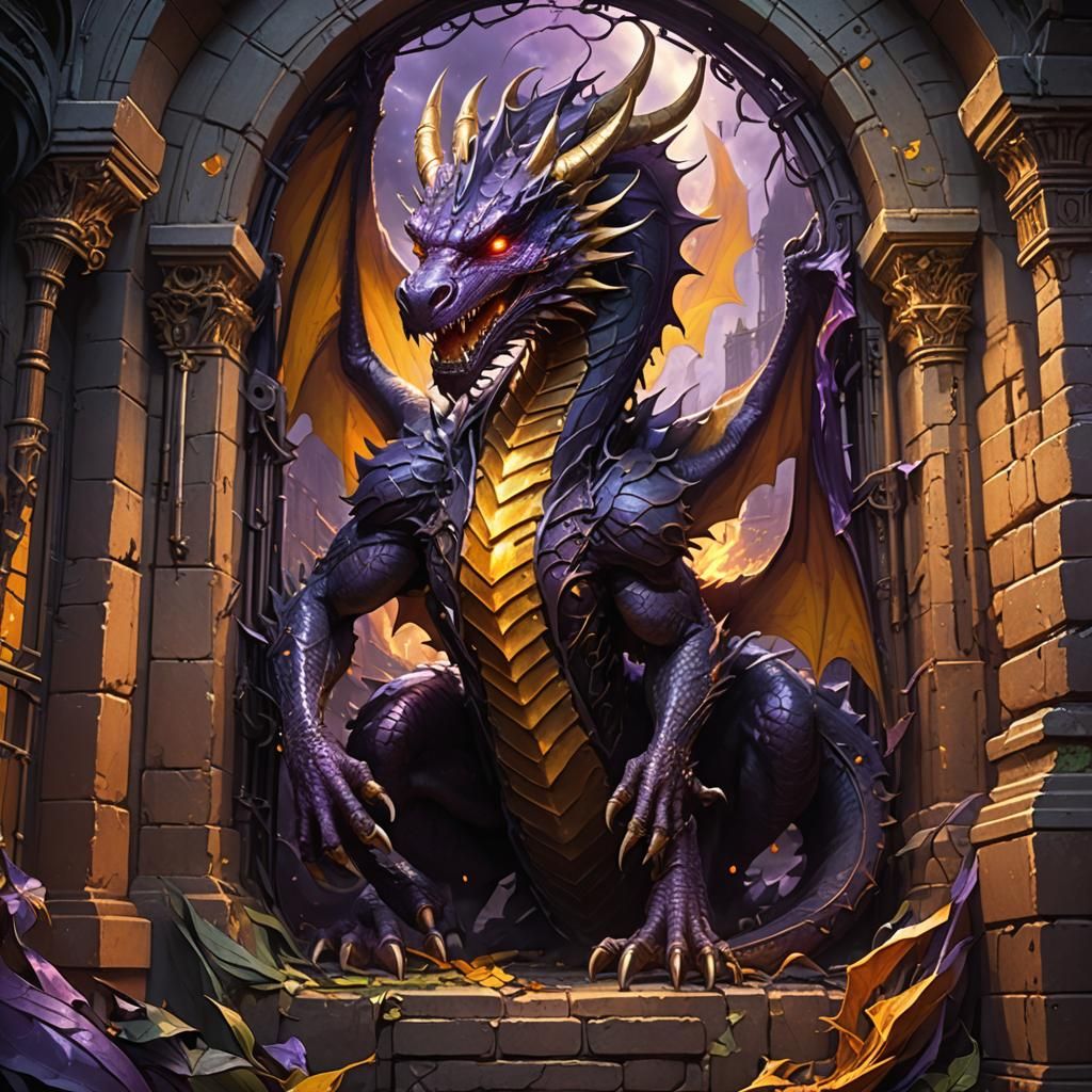 Dragon Escapes Prison in Dark Fantasy Art