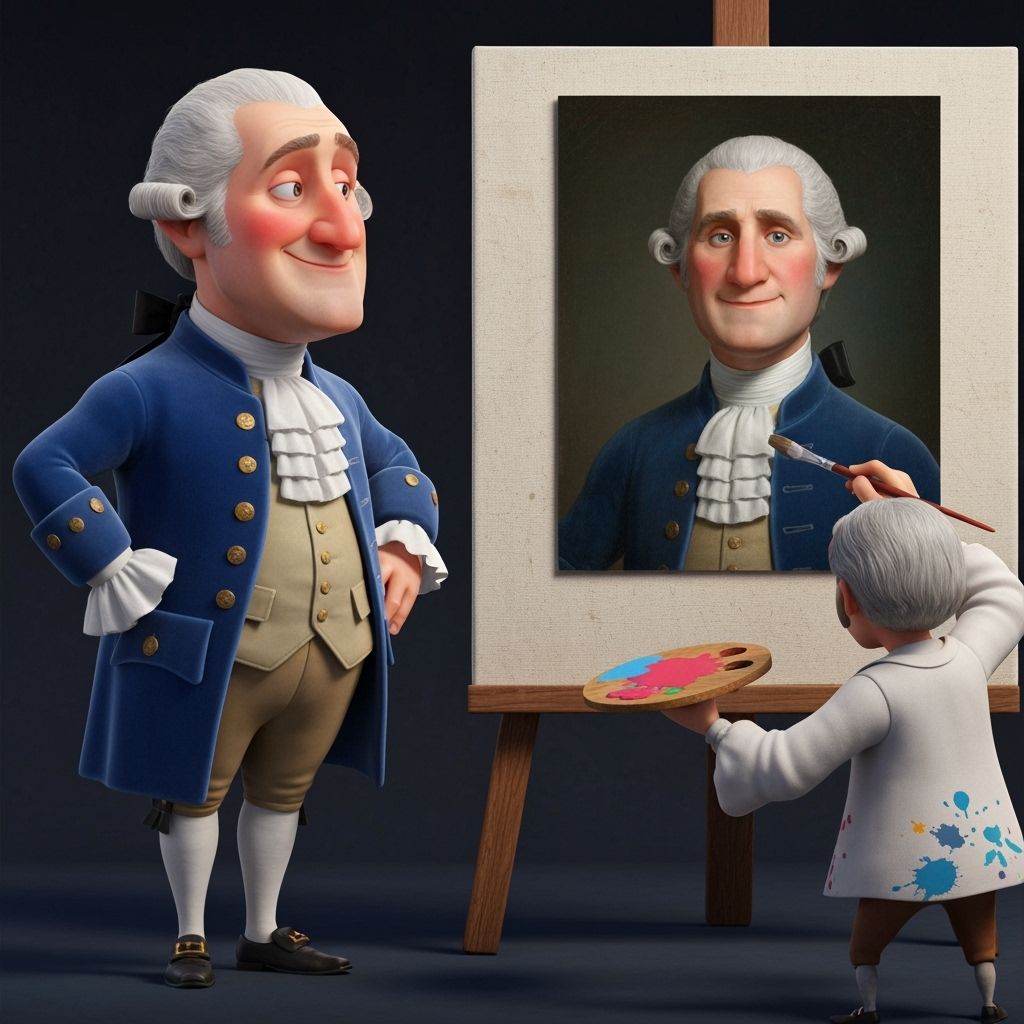 Whimsical 3D George Washington Caricature