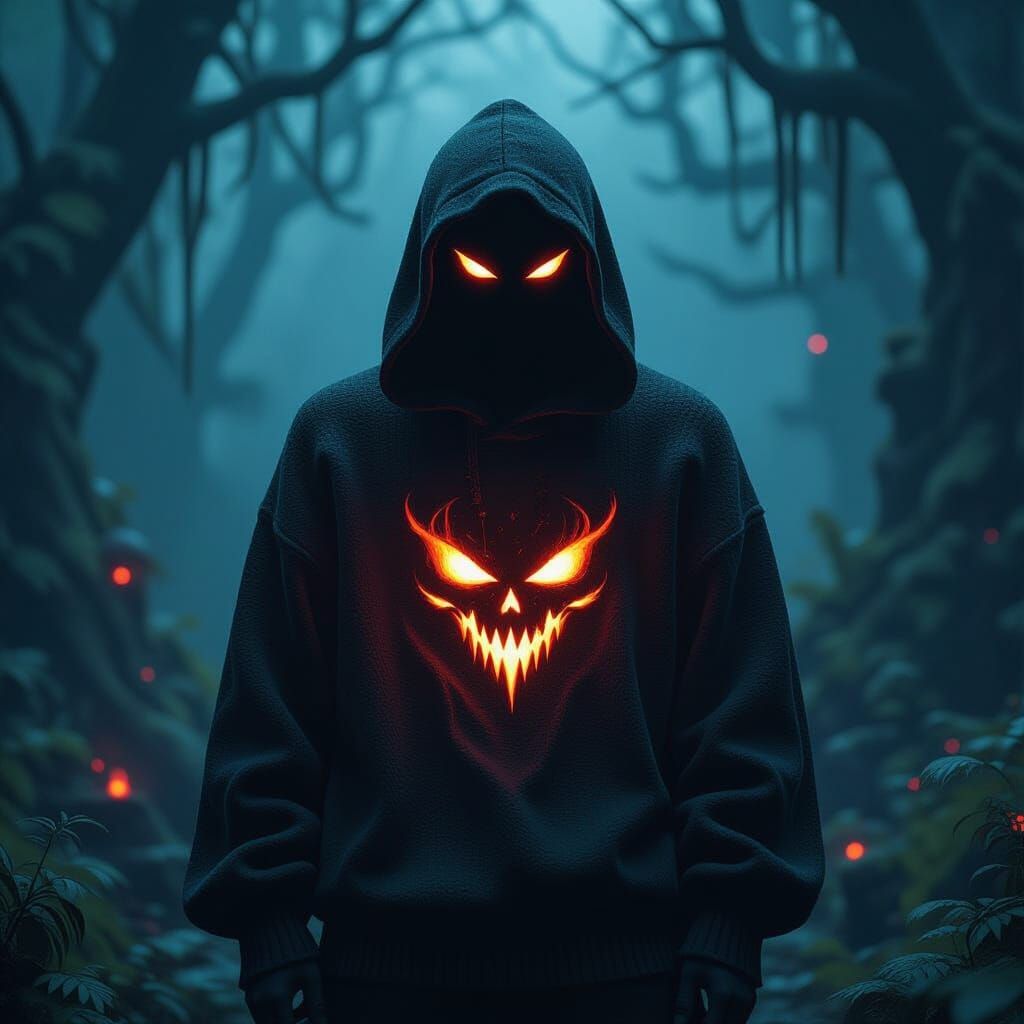 Ominous Sweater in Mystical Realm, Matte Painting