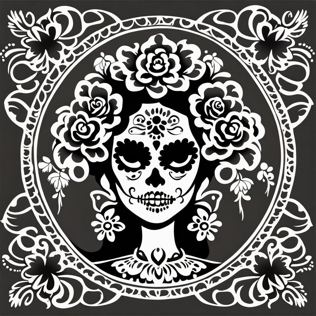 Catrina Mexicana Stencil Art