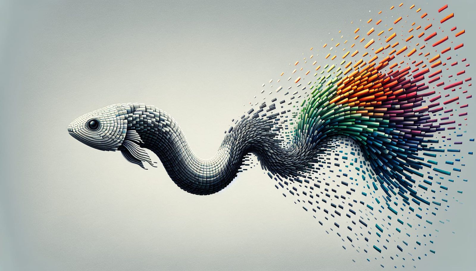 Serpentine Fish: Pixelated Tail to 3D Head