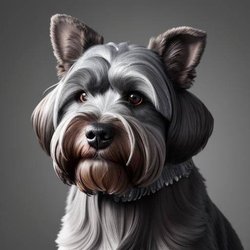 Elegant Riesenschnauzer Portrait in Macro Photography