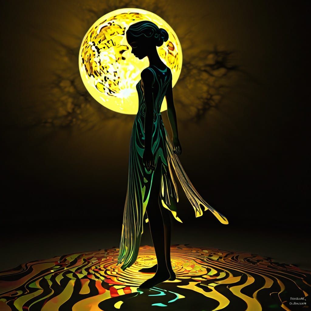 luminescent dust waves darkly 3D  fractal chromoshadow they ...