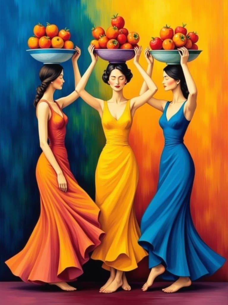 Ethereal Figures in Vibrant Color Fields