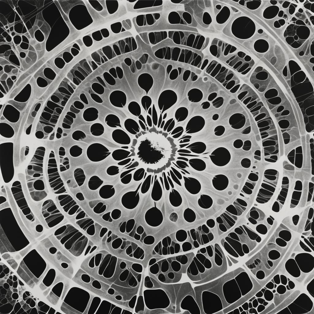 Groovy 60s Hippie Photogram in Black and White